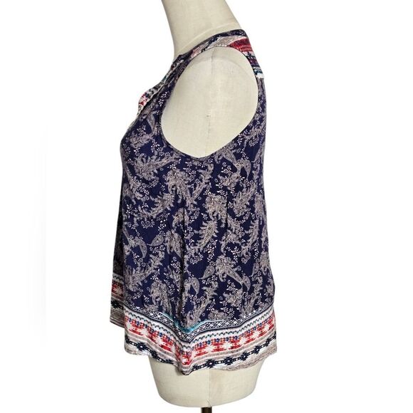 THML Blue and Red Boho Sleeveless Top - Picture 5 of 8